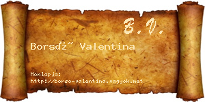 Borsó Valentina névjegykártya
